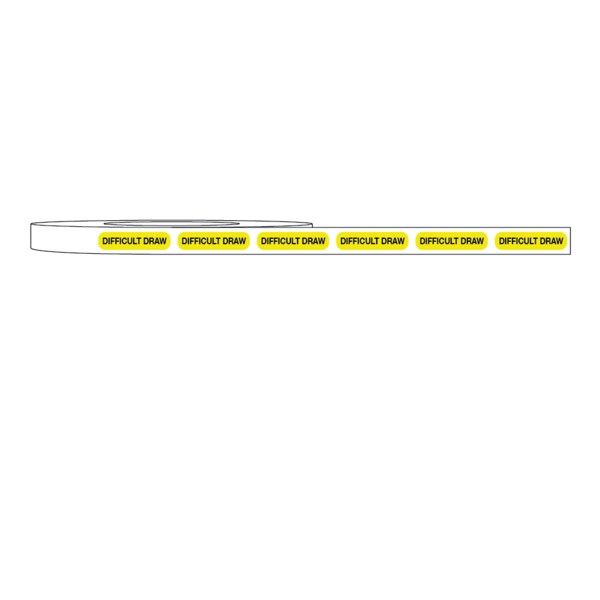Label, DIFFICULT DRAW 5/16" x 1-1/4" Fluorescent Chart w/ black